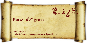 Mesz Ágnes névjegykártya